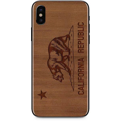 California Wood Flag iPhone X Skin
