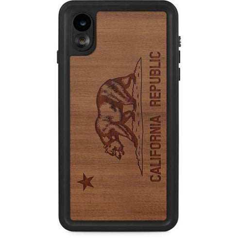 California Wood Flag iPhone XR Waterproof Case