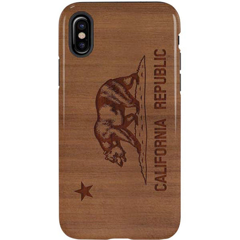 California Wood Flag iPhone XS Pro Case