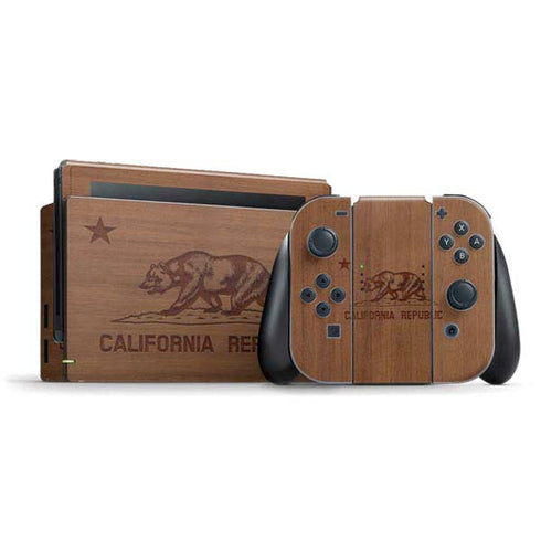 California Wood Flag Nintendo Switch Bundle Skin