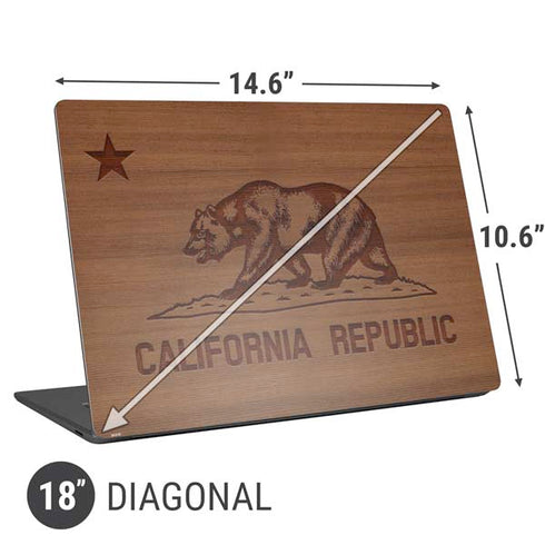 California Wood Flag Universal Laptop 18in (14.6 x 10.6in) Skin
