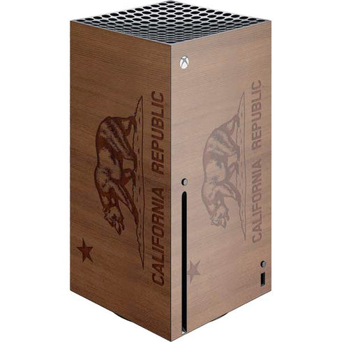 California Wood Flag Xbox Series X Console Skin