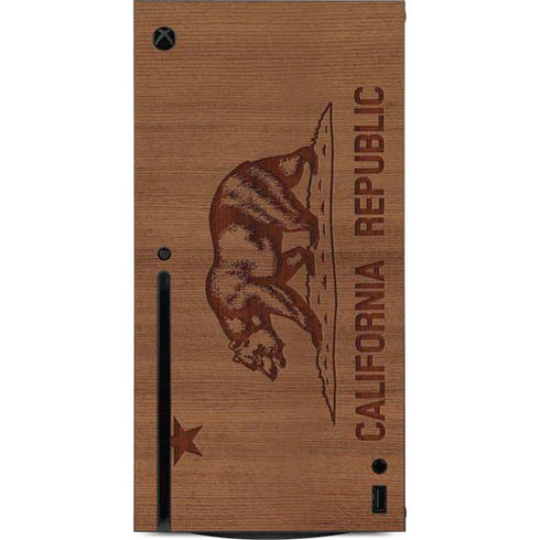California Wood Flag Xbox Series X Console Skin
