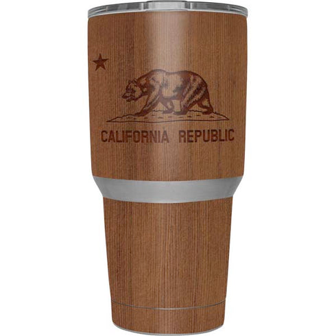 California Wood Flag Yeti 30oz Rambler Tumbler Skin