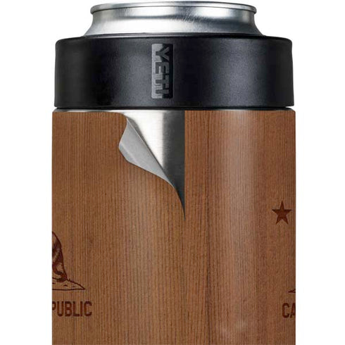 California Wood Flag Yeti Colster Can Insulator Skin