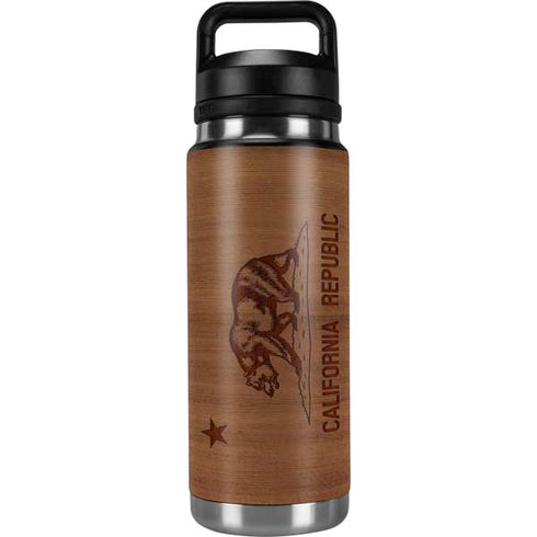 California Wood Flag YETI Rambler 26oz Bottle Skin