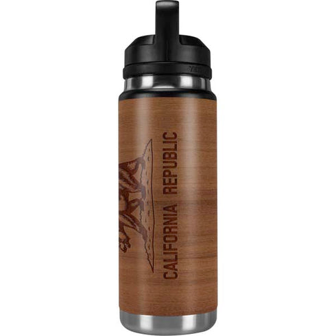 California Wood Flag YETI Rambler 26oz Bottle Skin