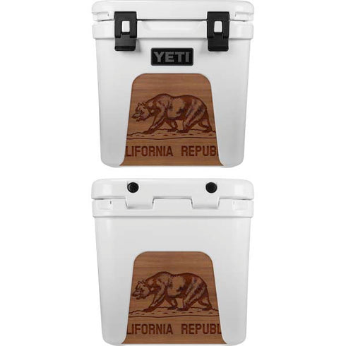 California Wood Flag YETI Roadie 24 Hard Cooler Skin