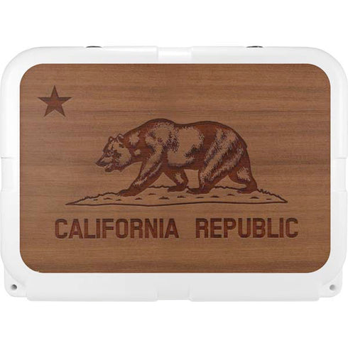 California Wood Flag YETI Tundra 35 Hard Cooler Skin