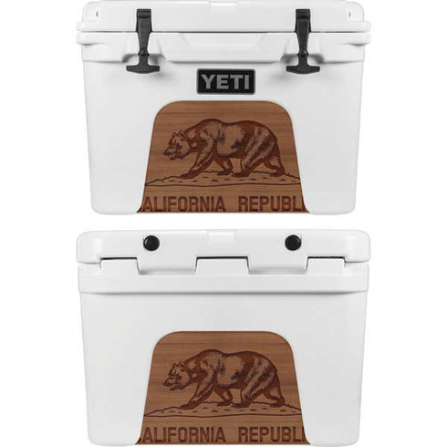 California Wood Flag YETI Tundra 35 Hard Cooler Skin