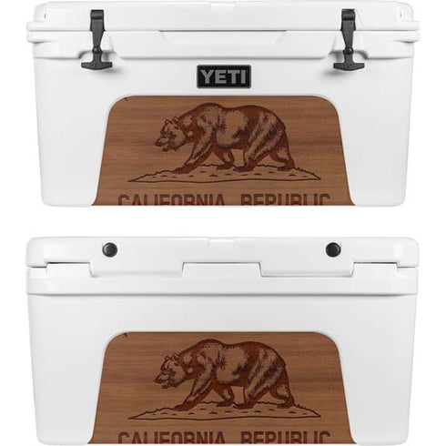 California Wood Flag YETI Tundra 75 Hard Cooler Skin