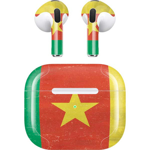 Cameroon Flag Distressed Apple AirPods (3rd Gen 2021) Skin