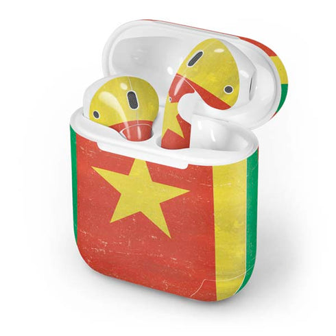 Cameroon Flag Distressed Apple AirPods Skin
