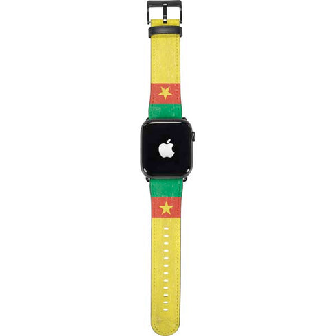 Cameroon Flag Distressed Apple Watch Band 38-40mm