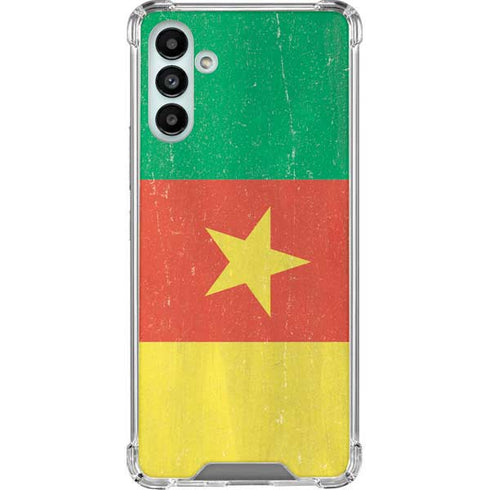 Cameroon Flag Distressed Galaxy A13 5G Clear Case