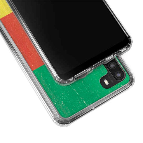 Cameroon Flag Distressed Galaxy A21 Clear Case