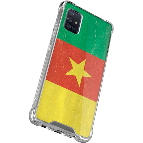 Cameroon Flag Distressed Galaxy A51 5G Clear Case
