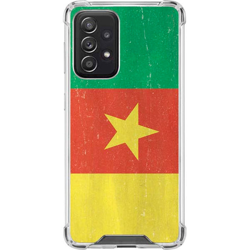 Cameroon Flag Distressed Galaxy A52 5G Clear Case