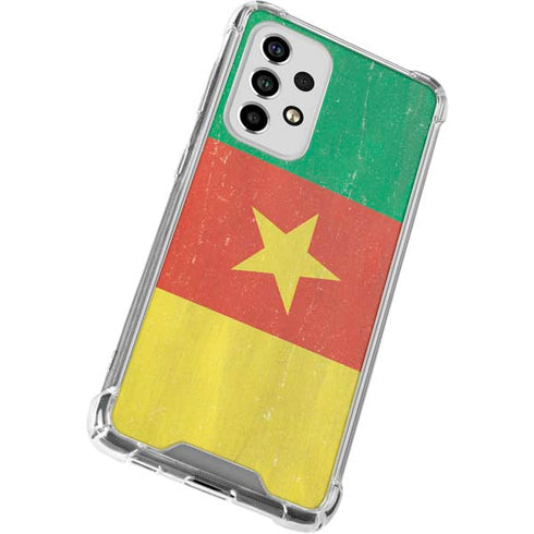 Cameroon Flag Distressed Galaxy A53 5G Clear Case