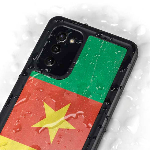 Cameroon Flag Distressed Galaxy Note20 5G Waterproof Case