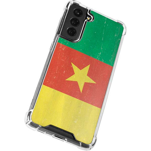 Cameroon Flag Distressed Galaxy S21 FE Clear Case