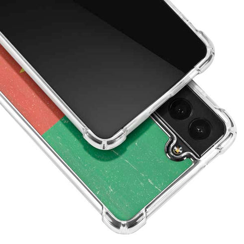 Cameroon Flag Distressed Galaxy S21 FE Clear Case