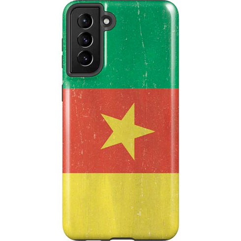Cameroon Flag Distressed Galaxy S21 FE Pro Case