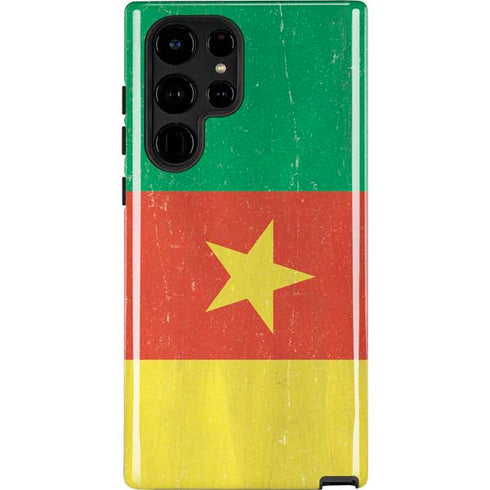 Cameroon Flag Distressed Galaxy S22 Ultra Pro Case