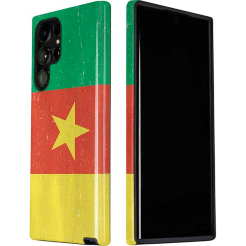 Cameroon Flag Distressed Galaxy S22 Ultra Pro Case