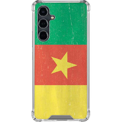 Cameroon Flag Distressed Galaxy S23 FE Clear Case
