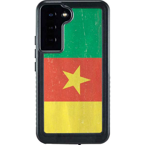 Cameroon Flag Distressed Galaxy S23 Plus Waterproof Case