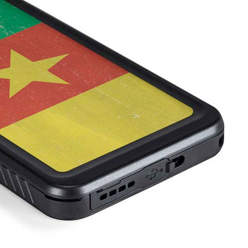 Cameroon Flag Distressed Galaxy S23 Plus Waterproof Case