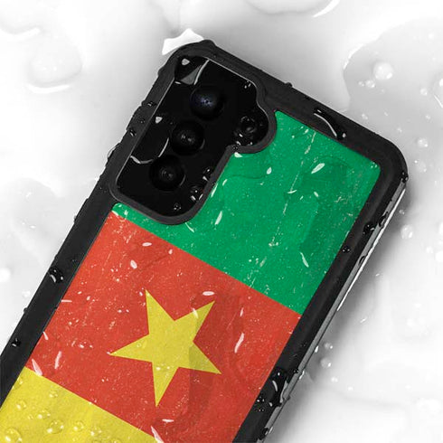 Cameroon Flag Distressed Galaxy S23 Plus Waterproof Case