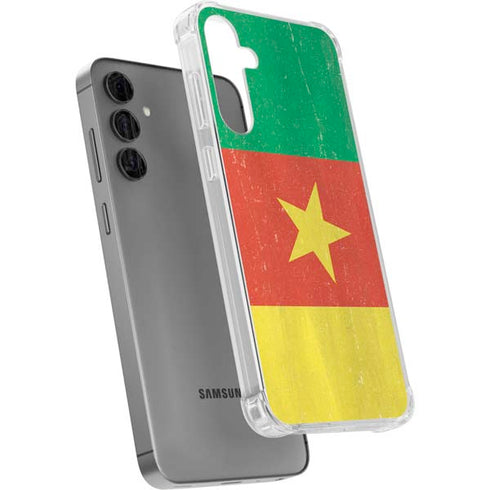 Cameroon Flag Distressed Galaxy S24 Plus Clear Case
