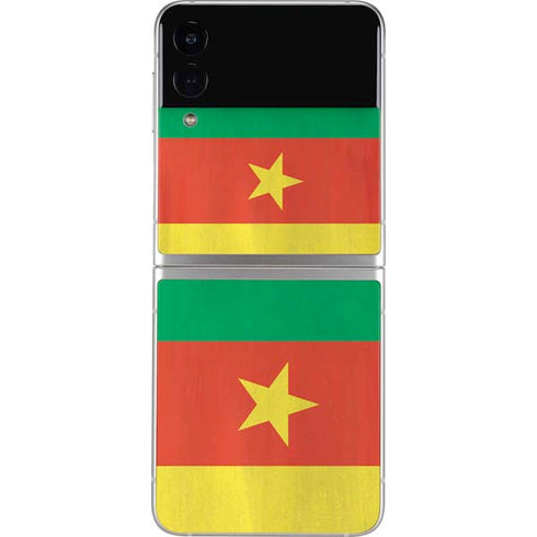 Cameroon Flag Distressed Galaxy Z Flip4 5G Skin