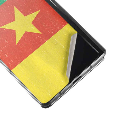 Cameroon Flag Distressed Galaxy Z Fold2 5G Skin