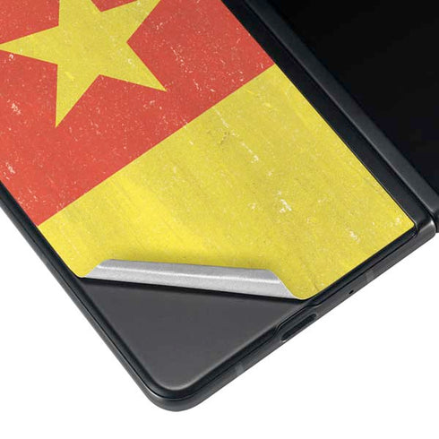 Cameroon Flag Distressed Galaxy Z Fold3 5G Skin