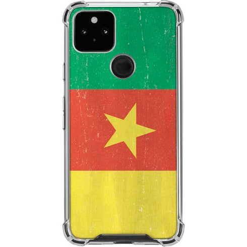 Cameroon Flag Distressed Google Pixel 5a 5G Clear Case