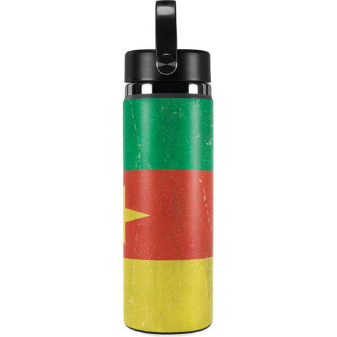 Cameroon Flag Distressed Hydro Flask 20oz Wide Mouth Skin