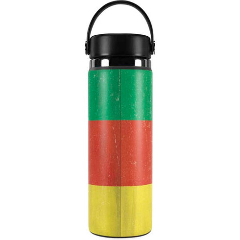 Cameroon Flag Distressed Hydro Flask 20oz Wide Mouth Skin
