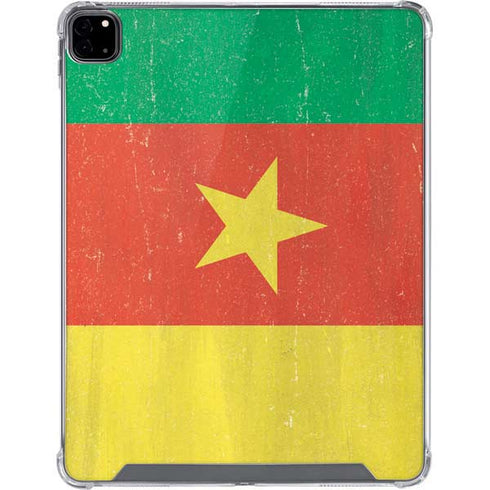 Cameroon Flag Distressed iPad Pro 12.9in (2020) Clear Case