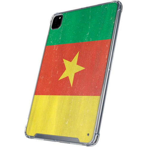 Cameroon Flag Distressed iPad Pro 12.9in (2020) Clear Case