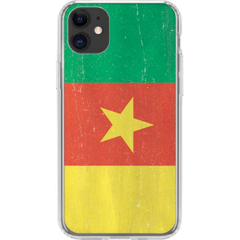 Cameroon Flag Distressed iPhone 11 Clear Case