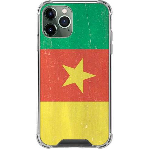 Cameroon Flag Distressed iPhone 11 Pro Max Clear Case
