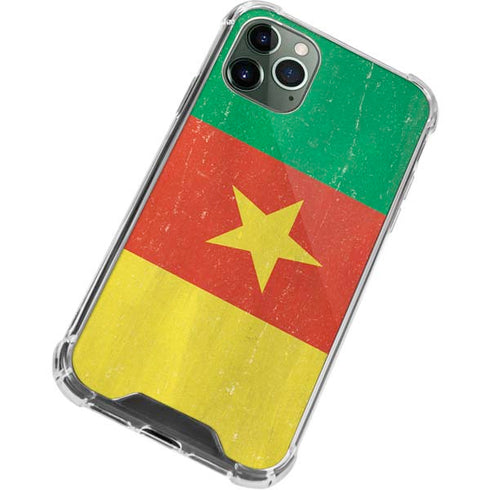 Cameroon Flag Distressed iPhone 11 Pro Max Clear Case