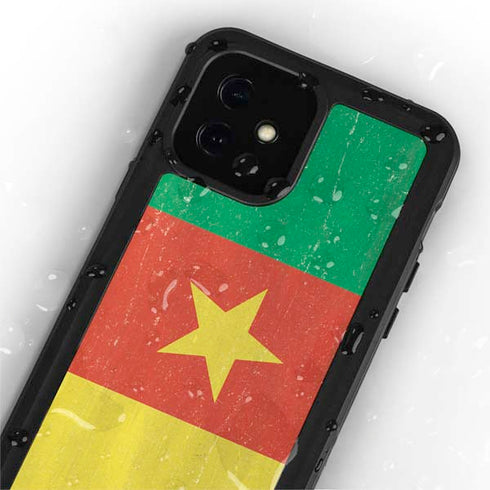 Cameroon Flag Distressed iPhone 12 Mini Waterproof Case