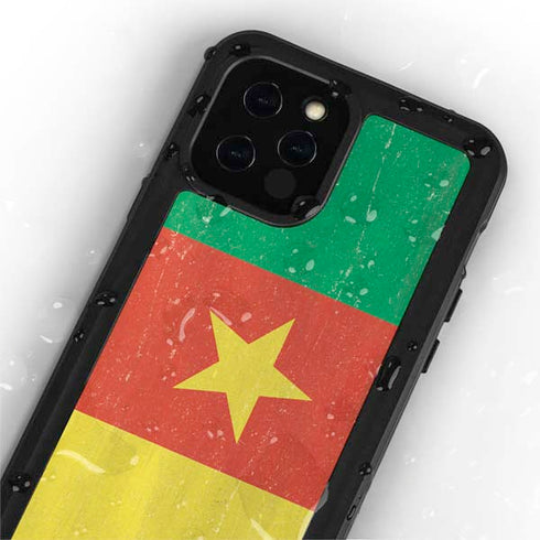 Cameroon Flag Distressed iPhone 12 Pro Max Waterproof Case