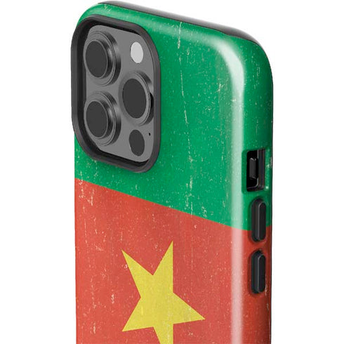 Cameroon Flag Distressed iPhone 13 Pro Max Impact Case