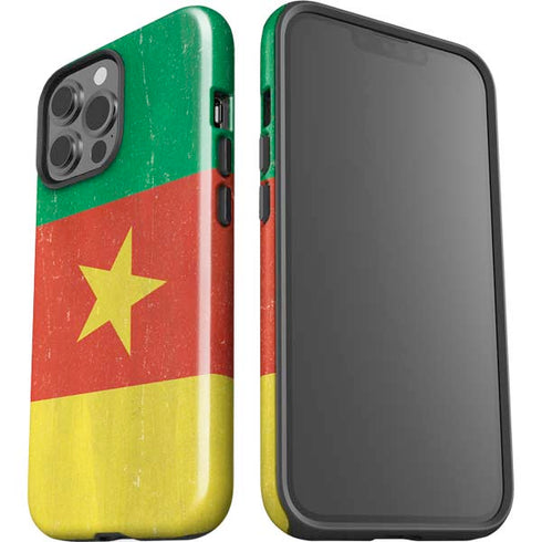 Cameroon Flag Distressed iPhone 13 Pro Max Impact Case