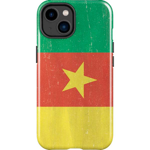 Cameroon Flag Distressed iPhone 14 Plus Impact Case